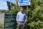 Cllr Liam Walker at Water Eaton Park and Ride
