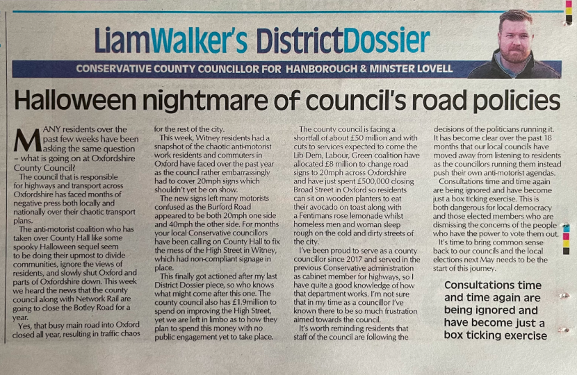 Cllr Liam Walker November DistrictDossier