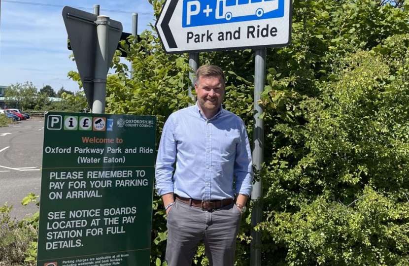 Cllr Liam Walker at Water Eaton Park and Ride