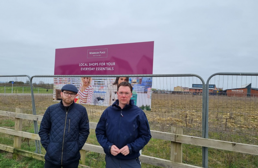 Cllr Thomas Ashby and Robert Courts MP are asking for action on major homes site