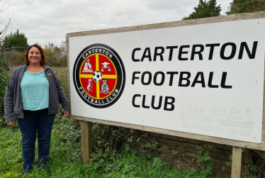 Cllr Michele Mead at Carterton Football Club