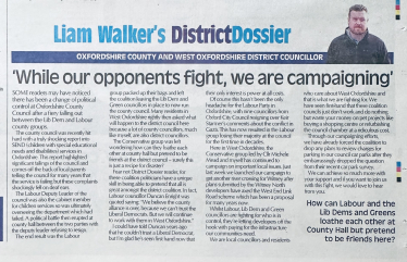 Cllr Liam Walker's Witney Gazette November DistrictDossier Piece