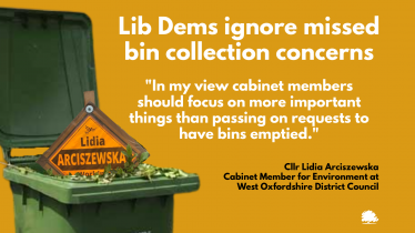 Councillor disappointed at missed bin collection response from cabinet member