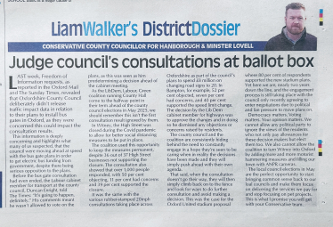 Cllr Liam Walker's Witney Gazette DistrictDossier Piece